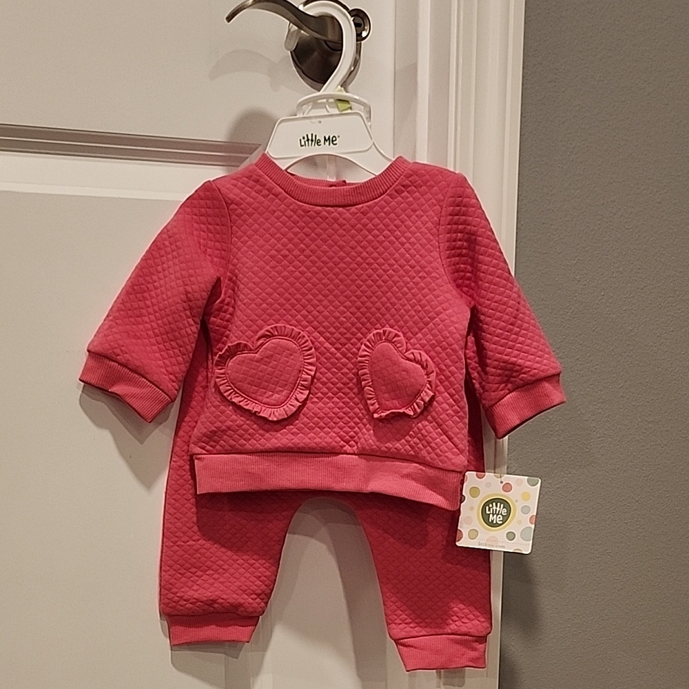 Little Me Pink Heart Quilted Set